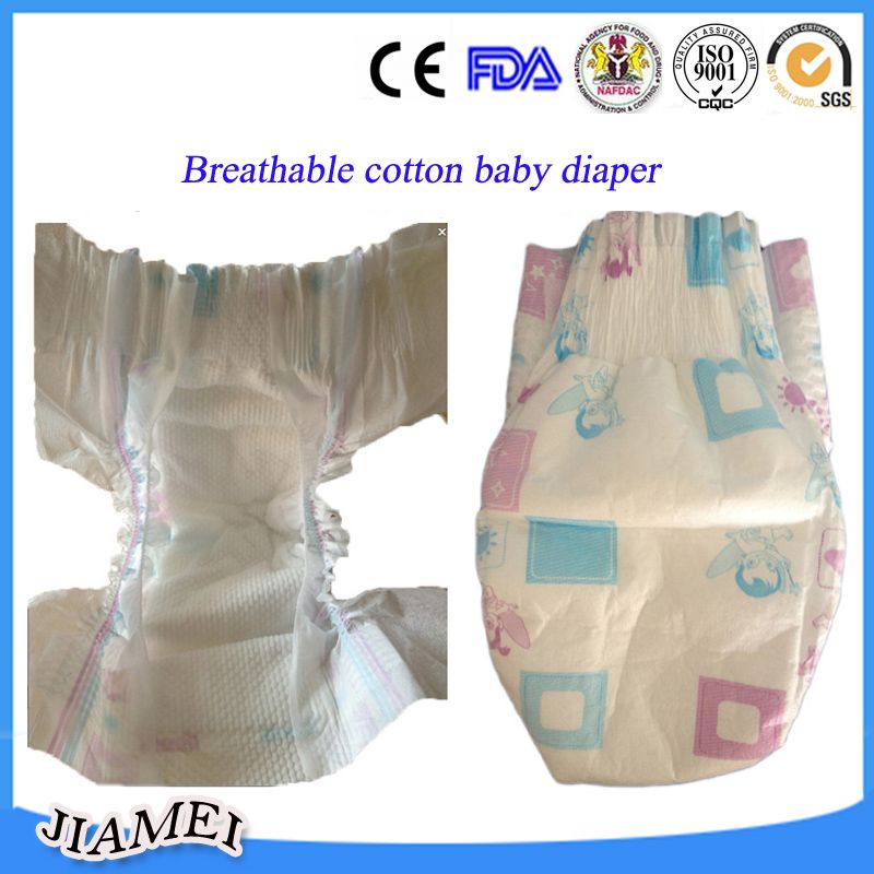 Breathable High Quality Baby Diapers with Magic Tapes Factory Supplying